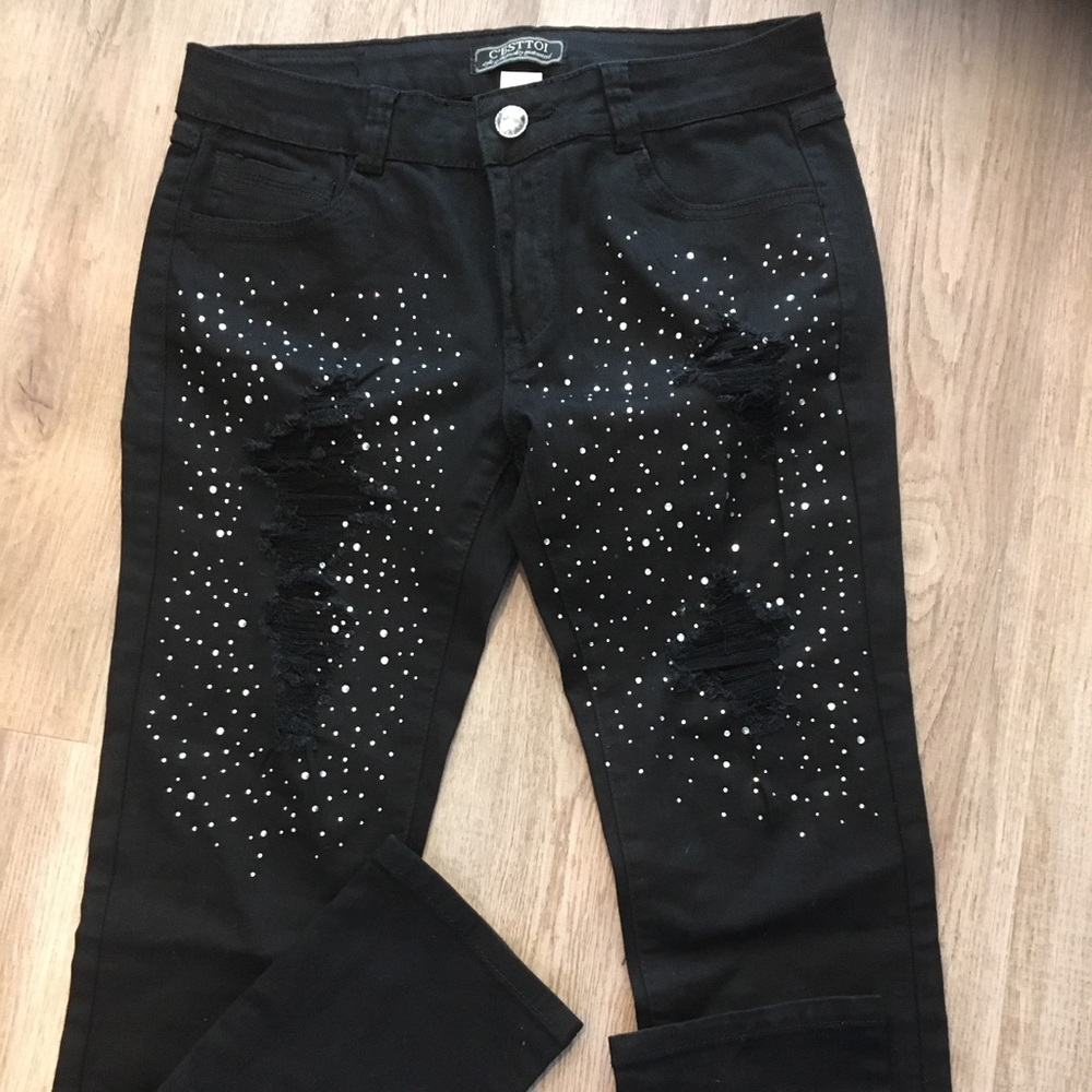 New Black Bling Jeans